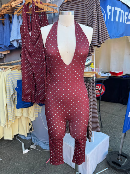 CHERRY BLUES CAPRI JUMPSUIT