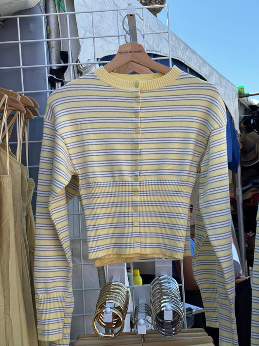 LEMON & CREAM SNAP-ON CARDIGAN